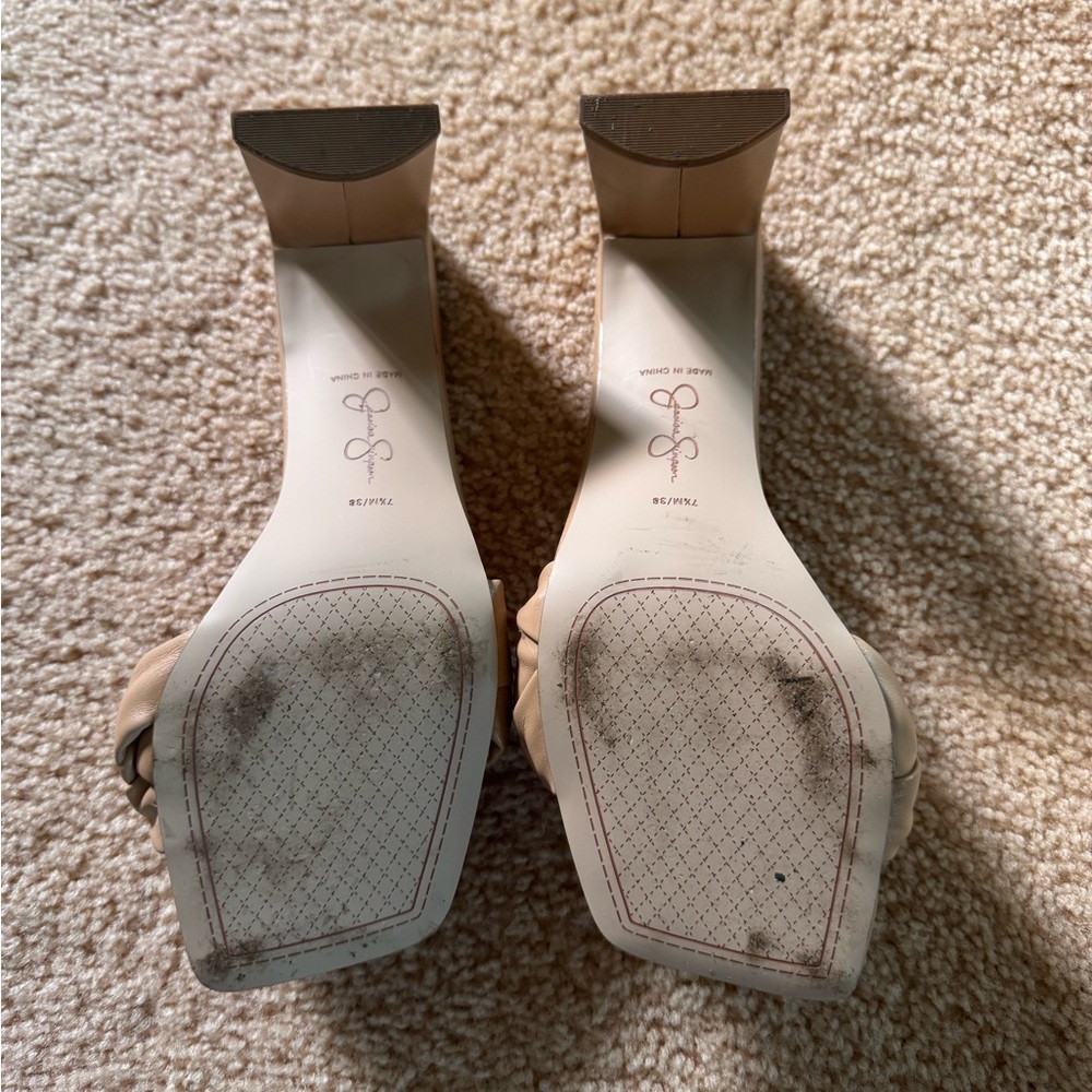 Jessica Simpson Sassia Nude Braided Heel Sandals - Picture 4 of 4